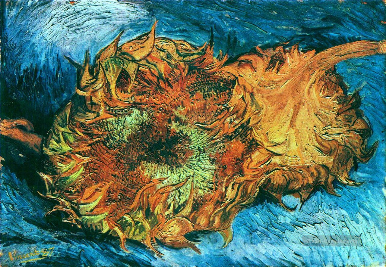 Stillleben mit zwei Sonnenblumen Vincent van Gogh Ölgemälde